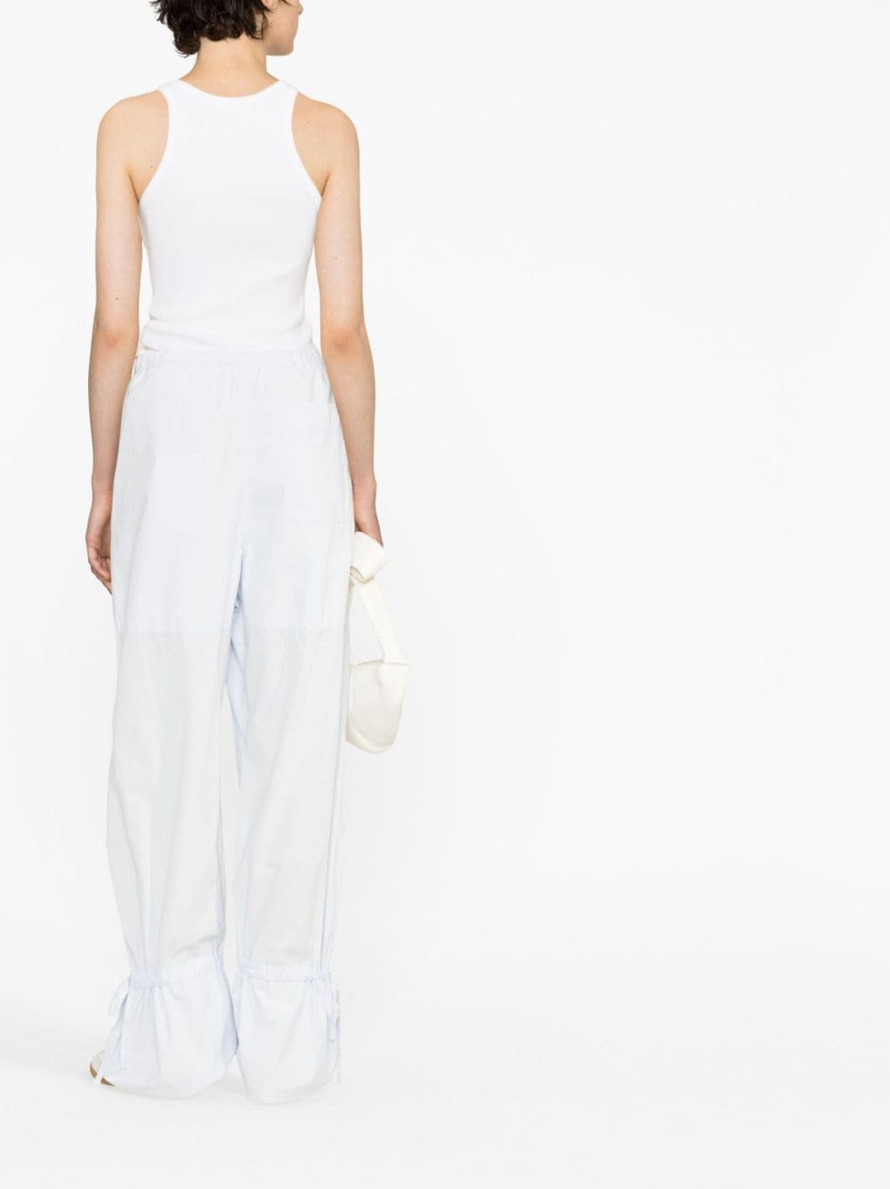 Shop Lemaire Drawstring-fastening Parachute Trousers In Blue