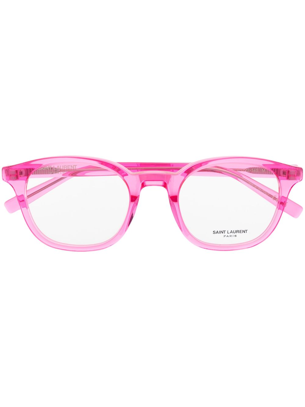 Saint Laurent Transparent Round-frame Glasses In Pink