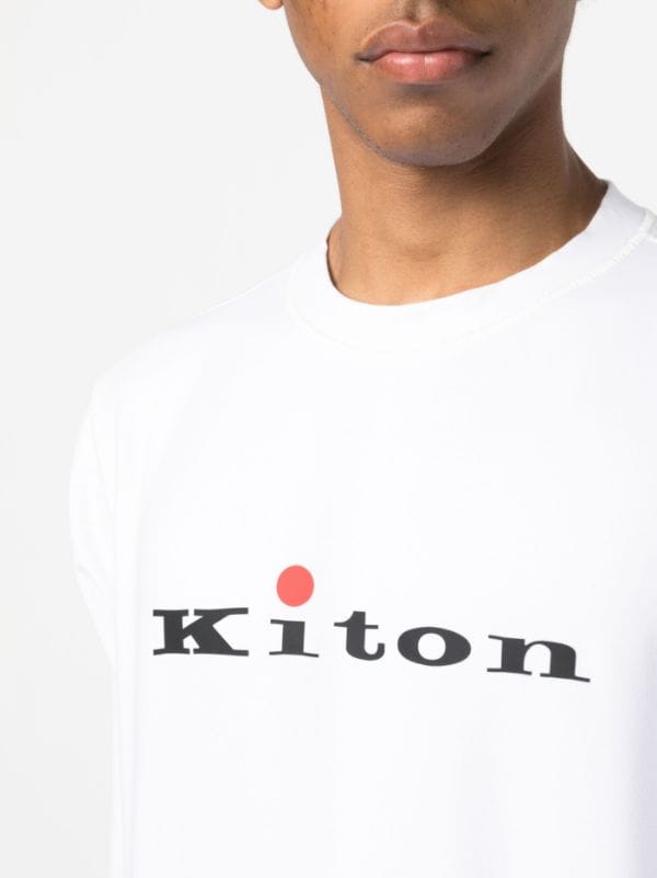 Kiton Cotton Sweatshirt with Graphic Print