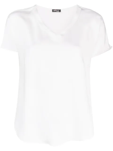 Kiton short-sleeve silk blouse
