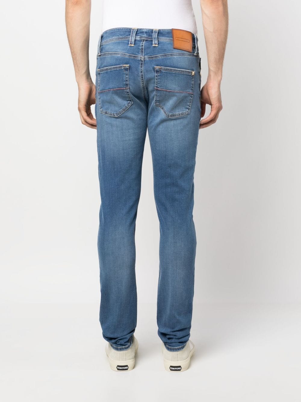 Shop Sartoria Tramarossa Low-rise Slim-fit Jeans In Blue