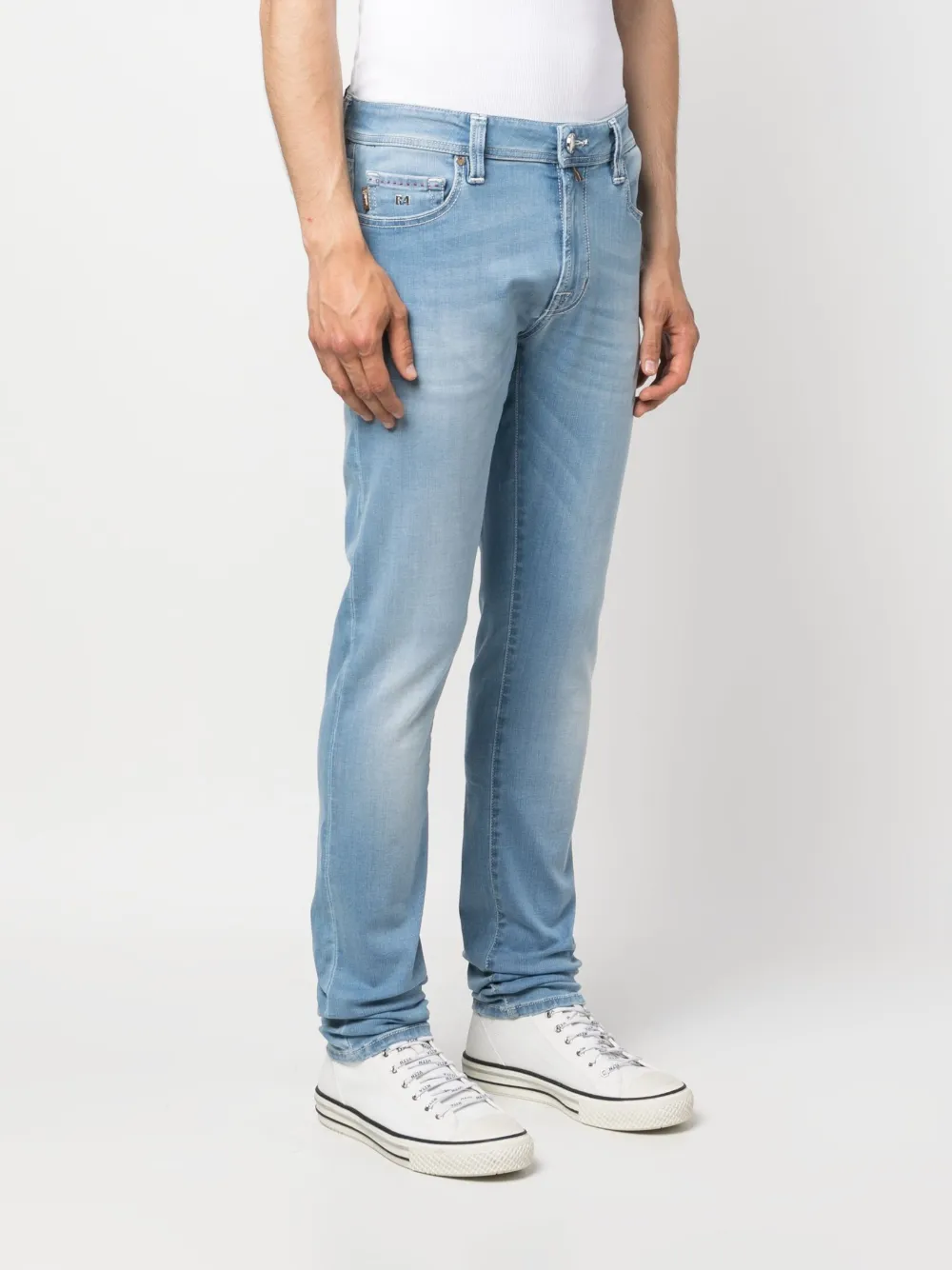 Shop Sartoria Tramarossa Low-rise Slim-fit Jeans In Blue