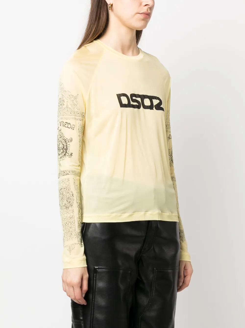 Cheap DSQUARED2 logo-print long-sleeve top Women