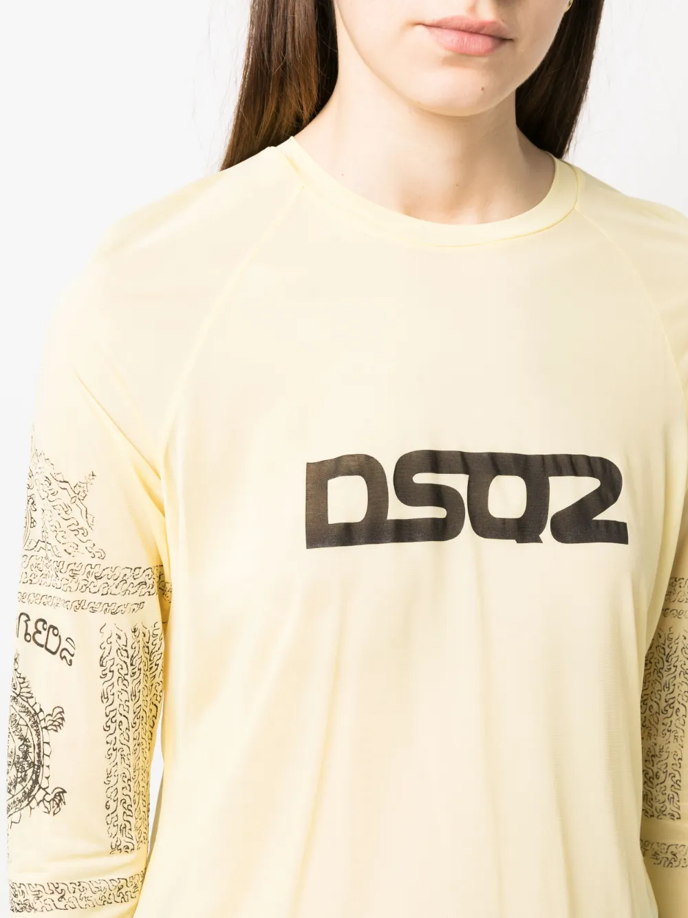 Cheap DSQUARED2 logo-print long-sleeve top Women