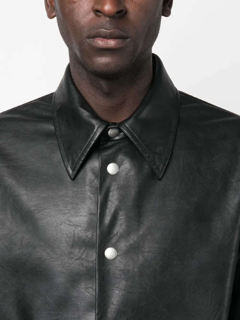 Séfr long-sleeve leather shirt | Smart Closet