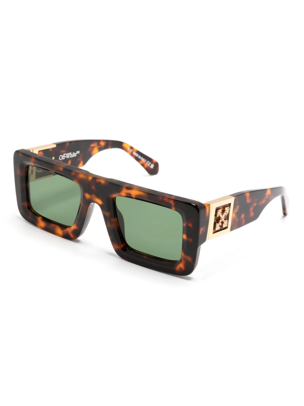 Off-White Leonardo zonnebril met vierkant montuur - Bruin