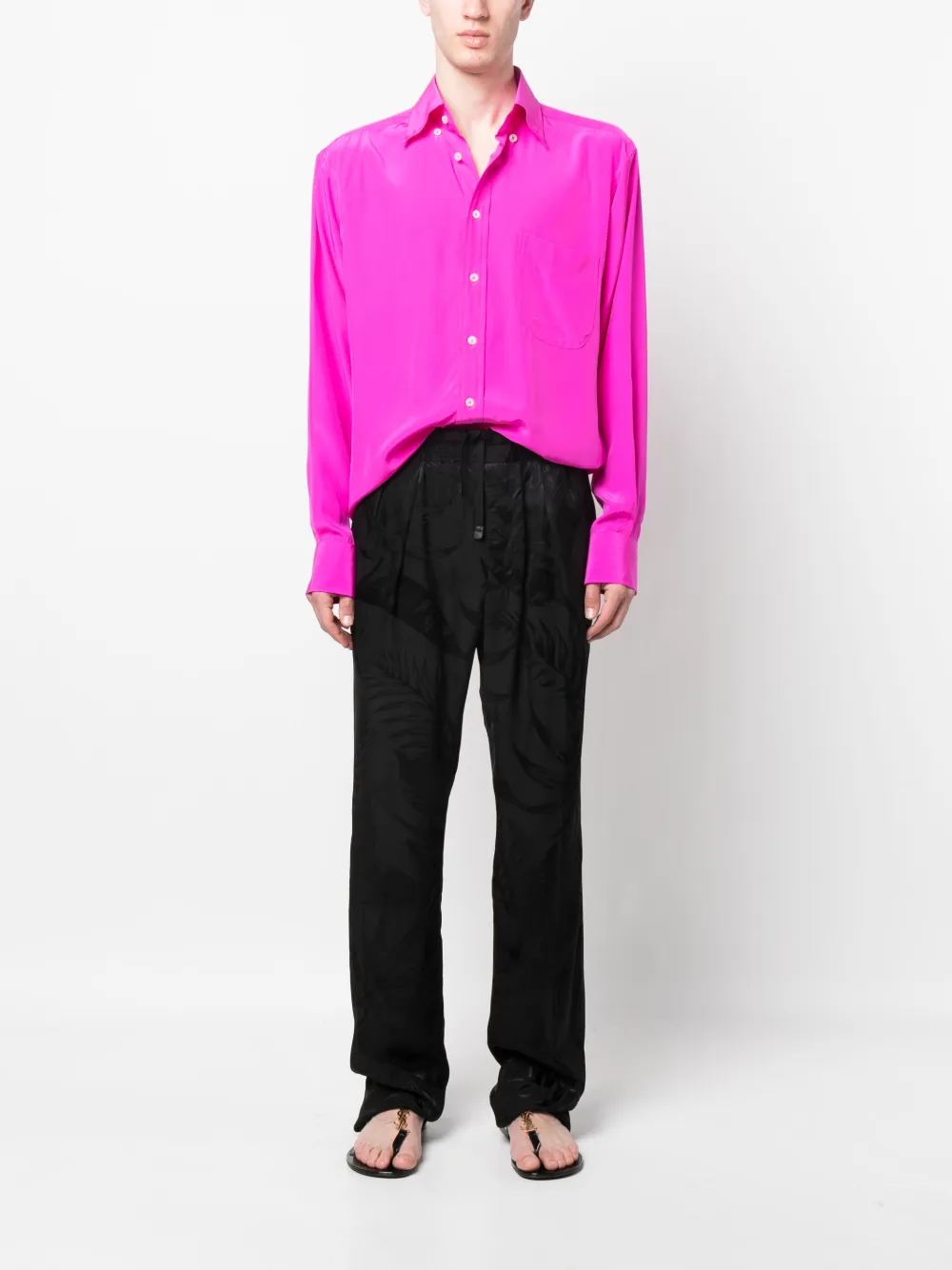 TOM FORD Broek met jacquard-patroon - Zwart