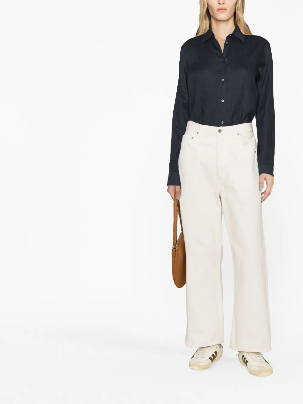 ASPESI Linnen blouse - Blauw