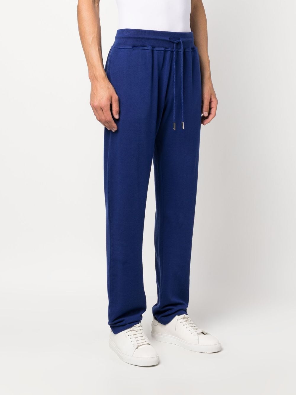 Shop Kiton Jersey-knit Cotton Track Pants In Blue