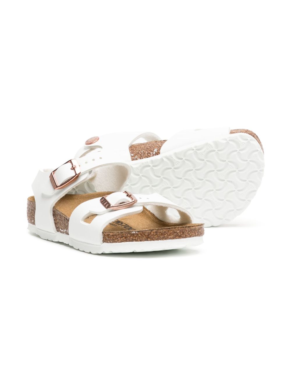 Birkenstock Kids Sandalen met dubbele bandjes - Wit