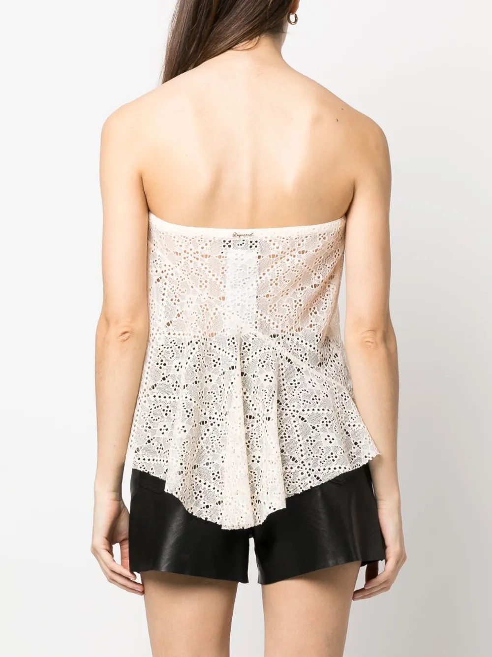 Cheap DSQUARED2 broderie-anglaise draped strapless top Women