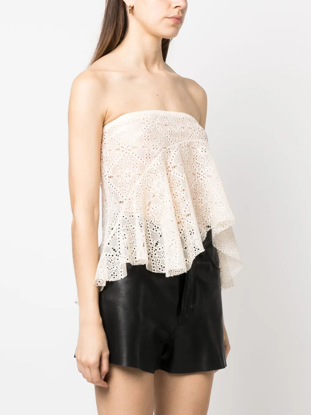 Cheap DSQUARED2 broderie-anglaise draped strapless top Women