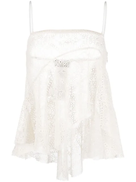 Cheap DSQUARED2 broderie-anglaise draped strapless top Women