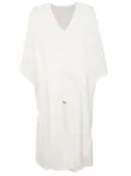 Brigitte sheer drawstring cover-up - White