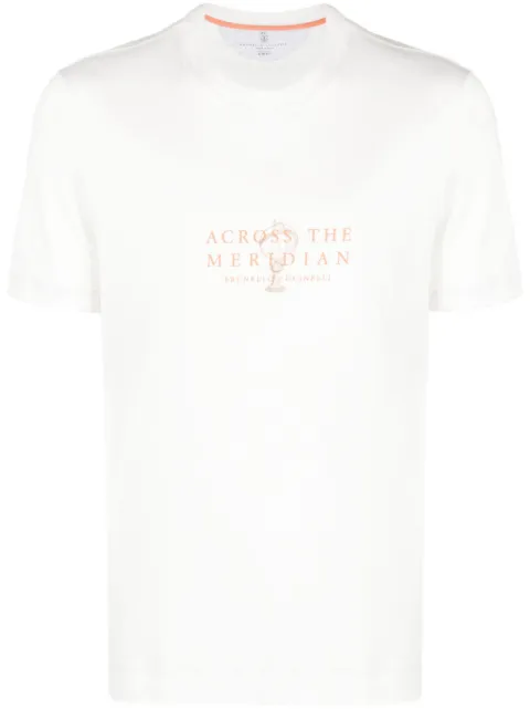 Brunello Cucinelli camiseta con eslogan estampado