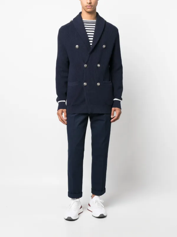Brunello Cucinelli ダブルブレスト カーディガン | ブルー | FARFETCH JP