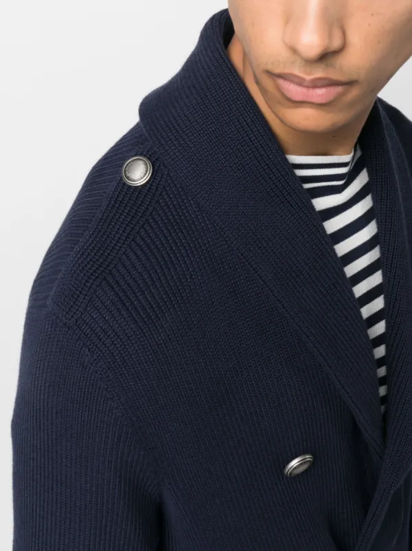 ブルネロクチネリ　ダブルフェイス　カーディガン Brunello Cucinelli ダブルブレスト カーディガン | ブルー | FARFETCH JP