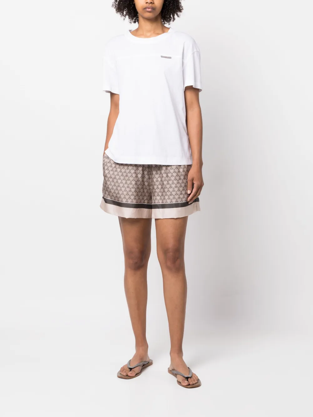 Brunello Cucinelli Zijden shorts - Beige