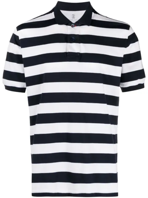 Brunello Cucinelli playera tipo polo con rayas estampadas