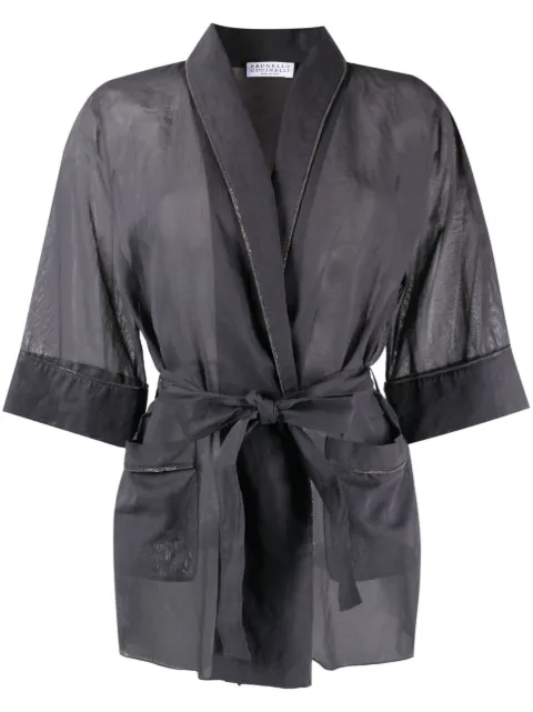 Brunello Cucinelli Monili-embellished cotton kimono