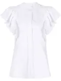 Chloé ruffle-sleeve cotton blouse - White