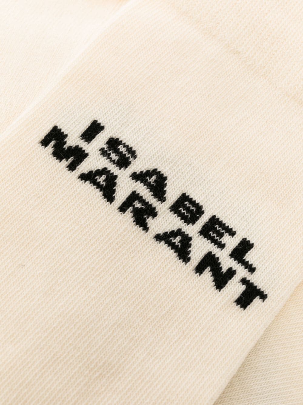 Shop Isabel Marant Intarsia-logo Knitted Socks In Neutrals