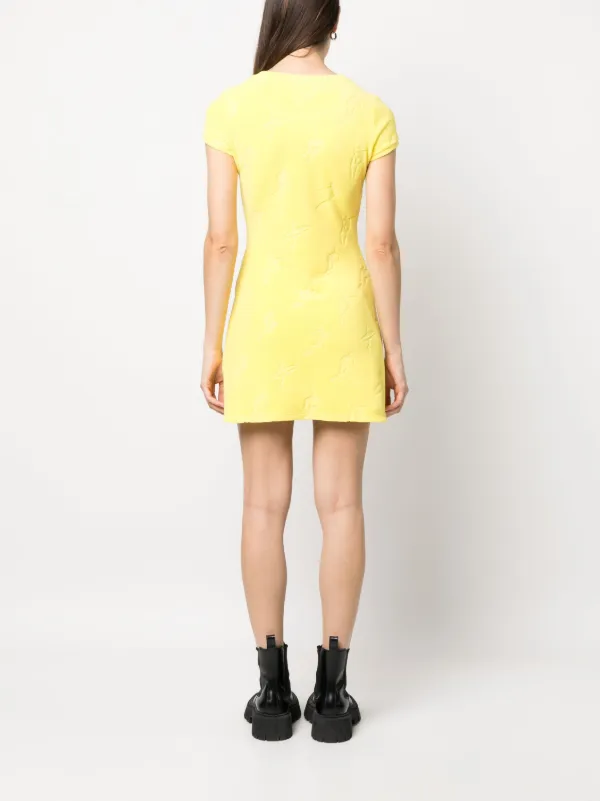 DSQUARED2 surfer-jacquard Skater Dress | Yellow | FARFETCH