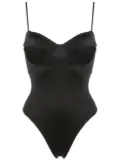 Brigitte spaghetti-straps high-cut swimsuit - Black