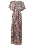 Brigitte leopard-print beach dress - Brown