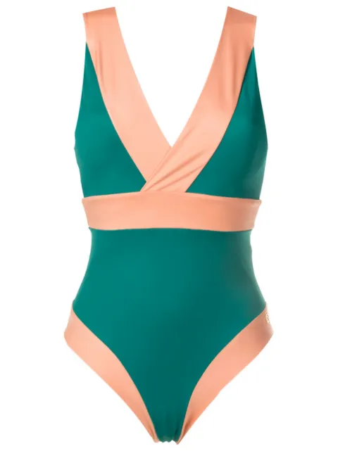 Brigitte two-tone one-piece swimsuit