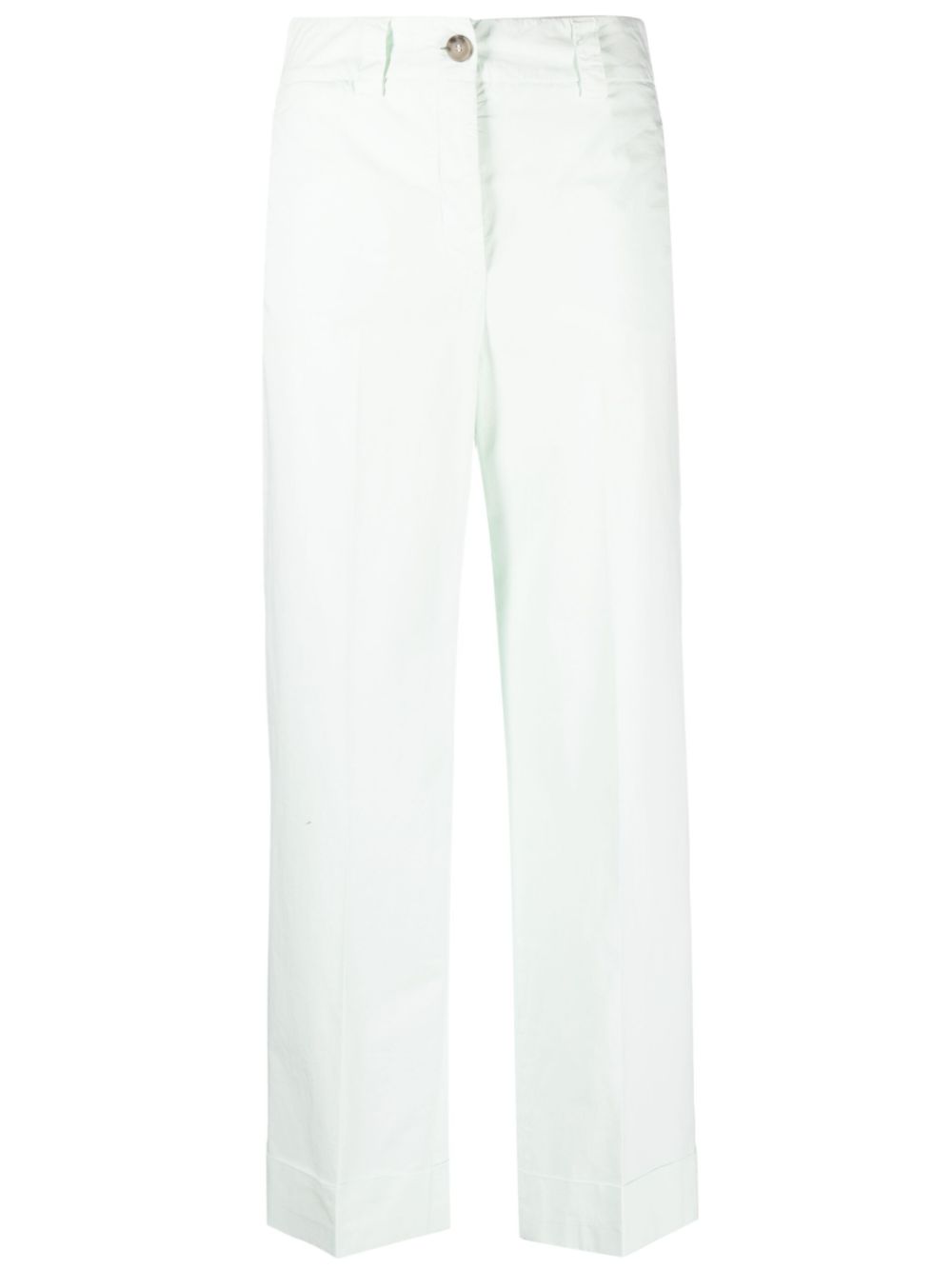 Peserico Pressed-crease Cotton Trousers In Green