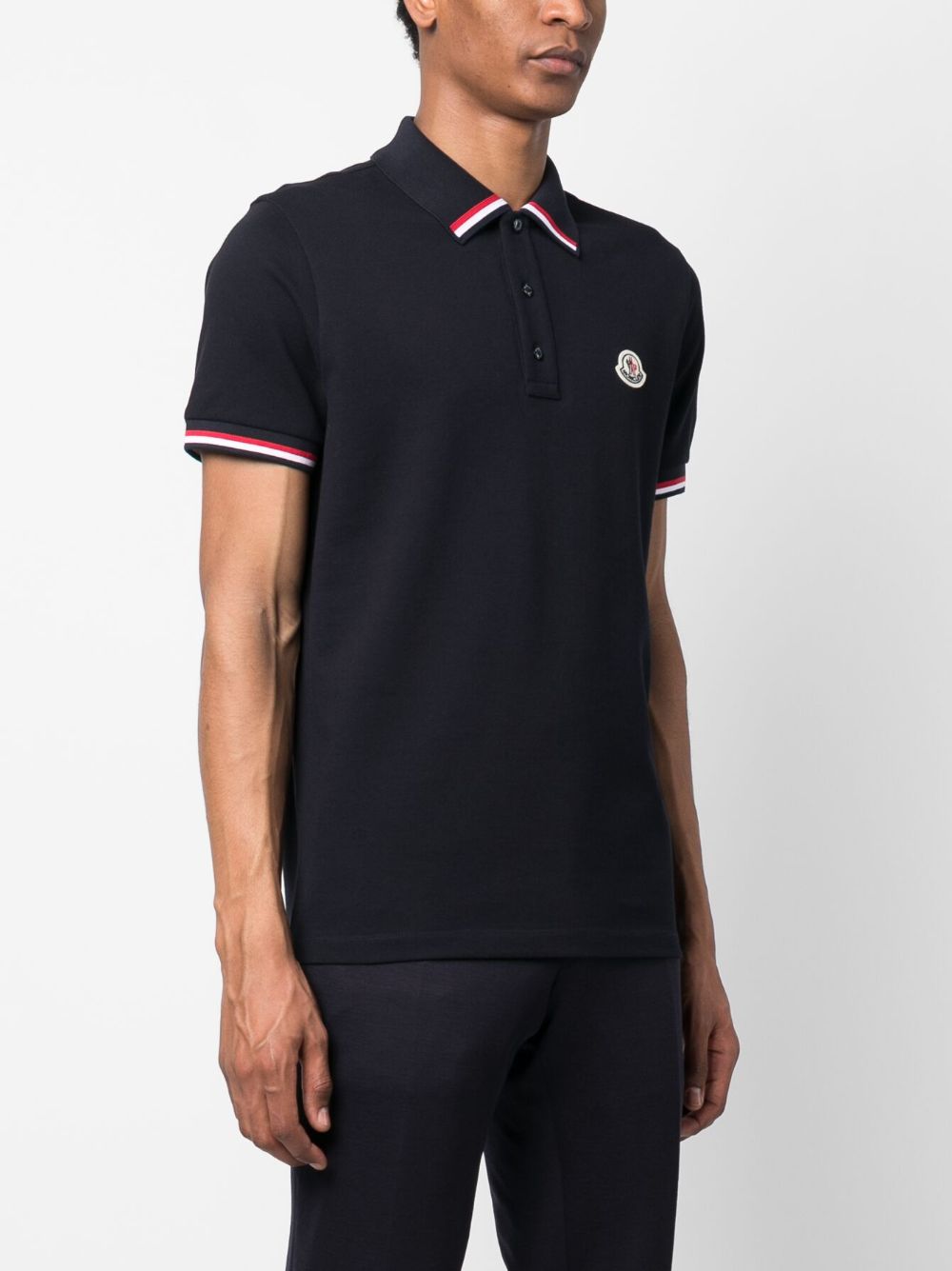 MONCLER, SILICONE LOGO PATCH POLO SHIRT, Men