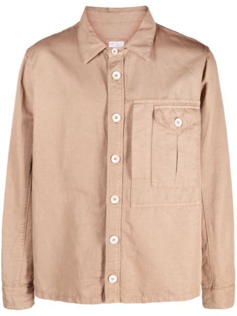 Brunello Cucinelli long-sleeve buttoned shirt jacket Men