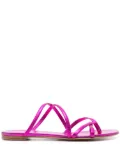 Casadei metallic leather slides - Pink