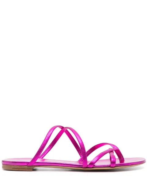 Casadei metallic leather slides