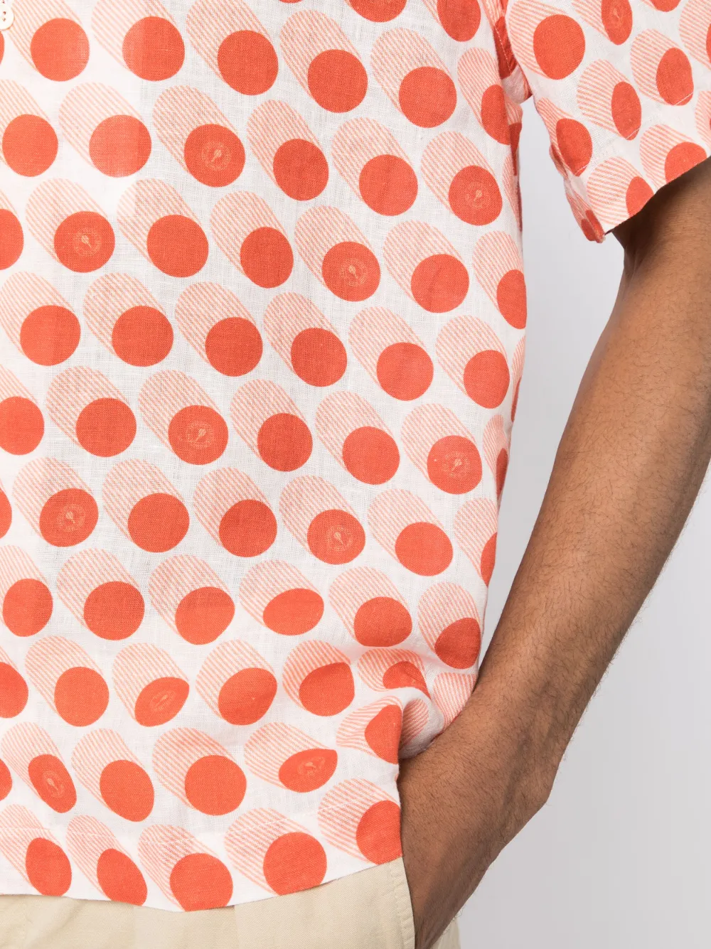 Orange and white polka dot shirt clearance