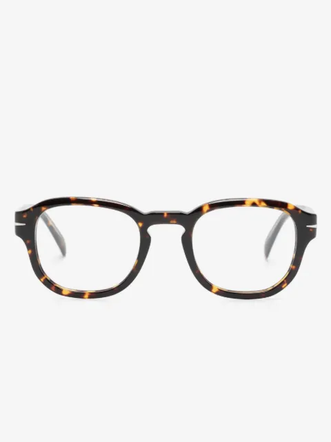 Eyewear by David Beckham Runde Brille in Schildpattoptik