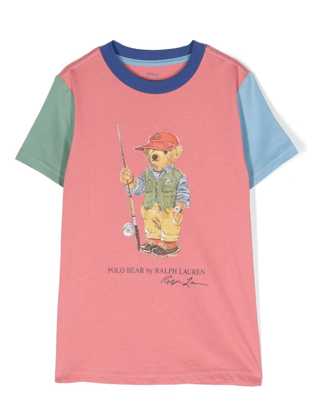 Shop Ralph Lauren Colour-block Cotton T-shirt In Pink