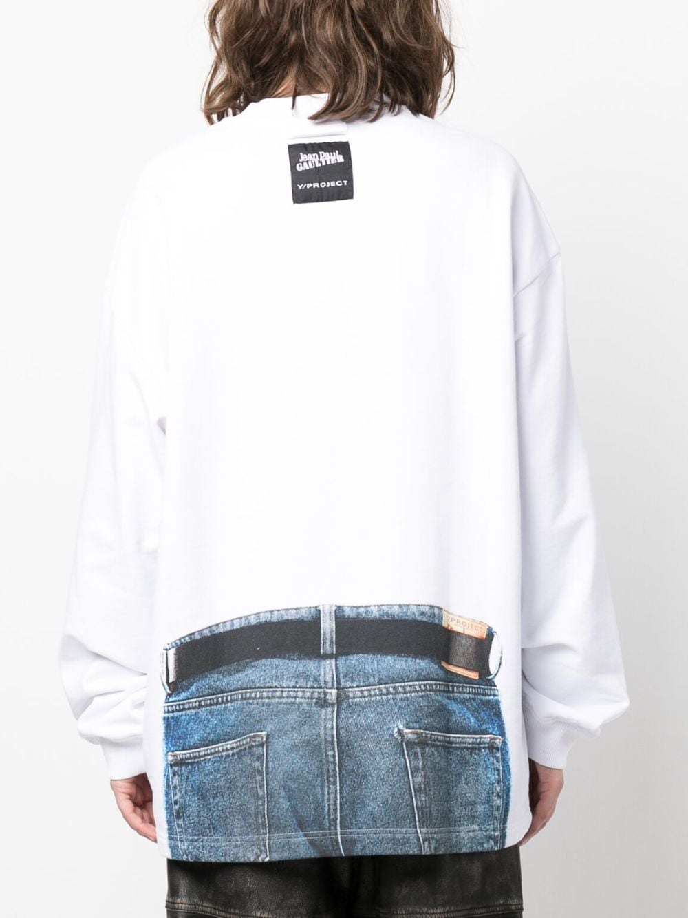 White Jean Paul Gaultier Edition Trompe L'oeil Y Belt Sweatshirt