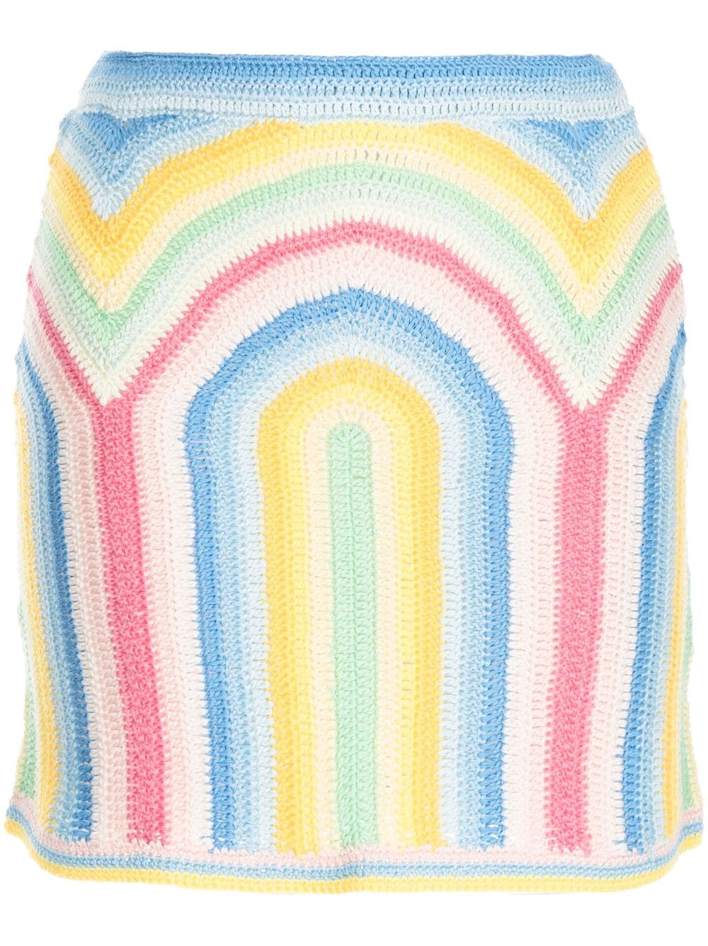 Shop Casablanca Rainbow Crochet Mini Skirt In Multicolour