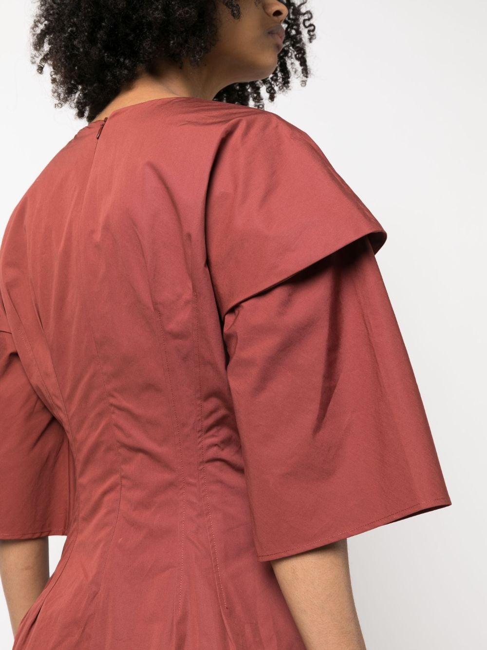 Shop Bite Studios Layered-sleeve Maxi Dress In Braun