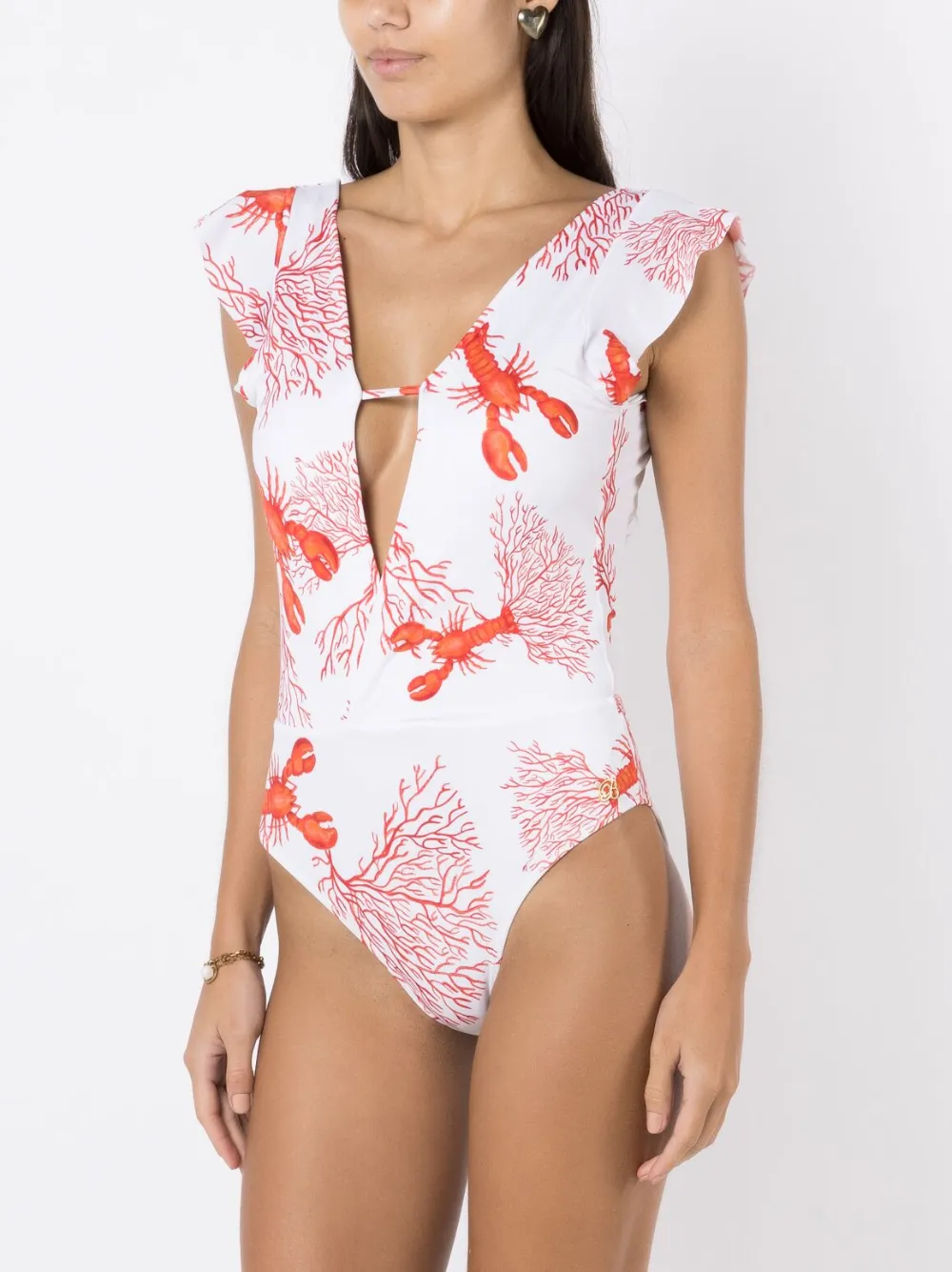 Shop Brigitte Sea Life-print One-piece Swimsuit In White