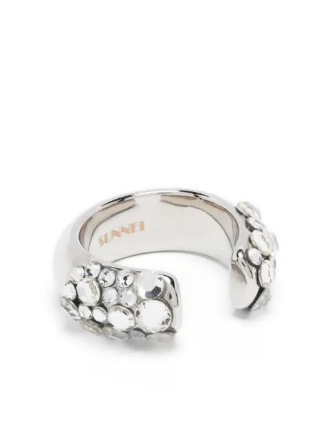 Sunnei anillo con diseño abierto con detalles de strass