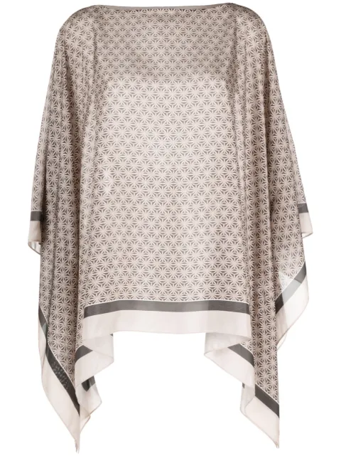 Brunello Cucinelli geometric-pattern silk tunic