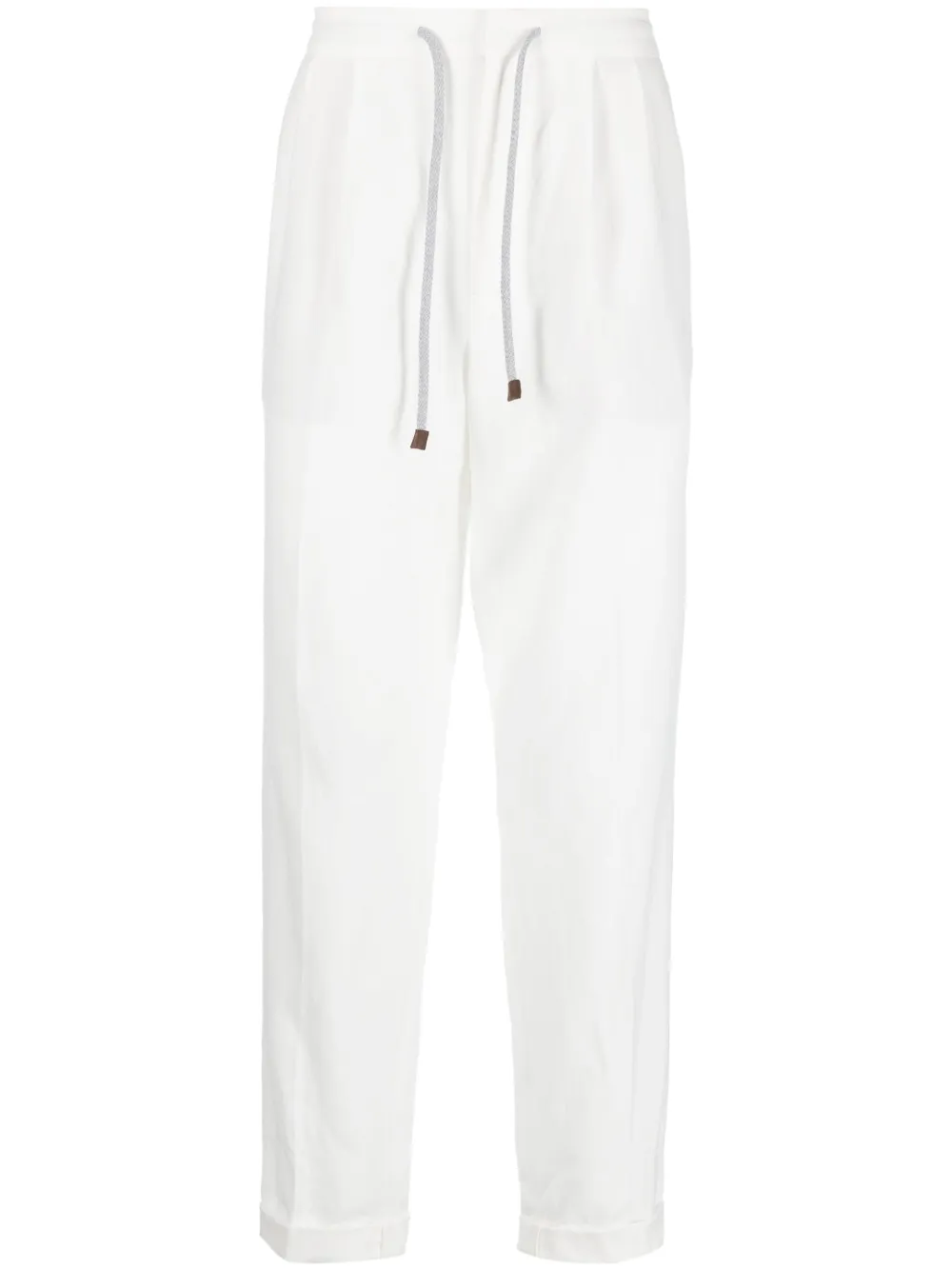 Brunello Cucinelli drawstring linen trousers | White | Image 1