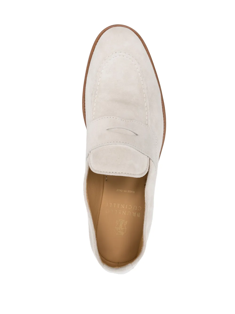 Suede Penny-Slot Loafers