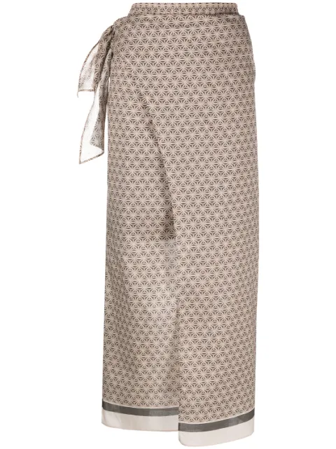 Brunello Cucinelli falda larga con estampado geométrico 
