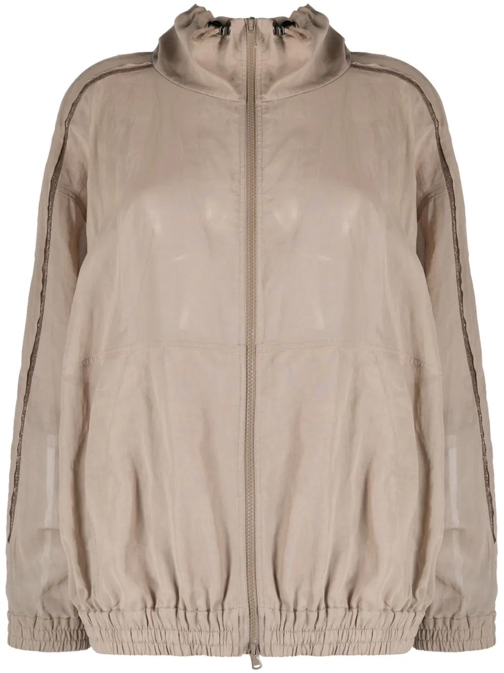 Brunello Cucinelli veste bomber à ornements métalliques - Tons neutres
