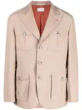Brunello Cucinelli single-breasted linen blazer - Brown