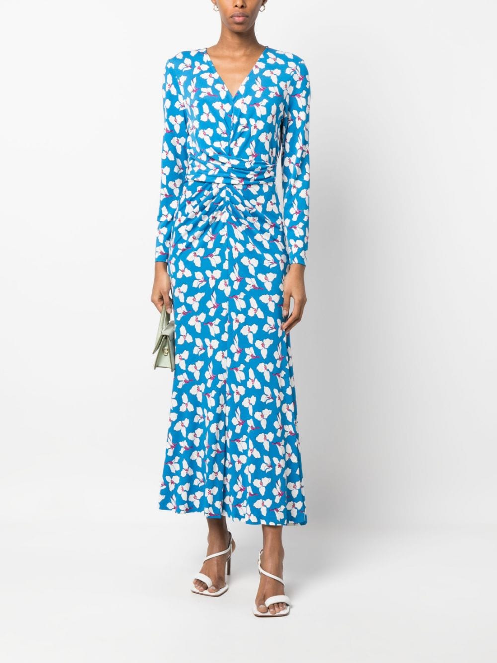 Shop Diane Von Furstenberg Wrap Detailed Maxi Dress In Blue
